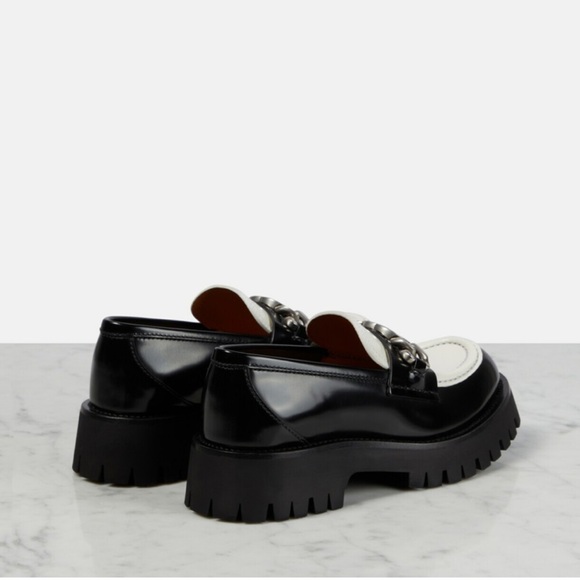 NWT NIB Gucci GG Cordovan Lux Platform Loafers Black & White, sz 39.5, US 9.5 - Picture 4 of 16